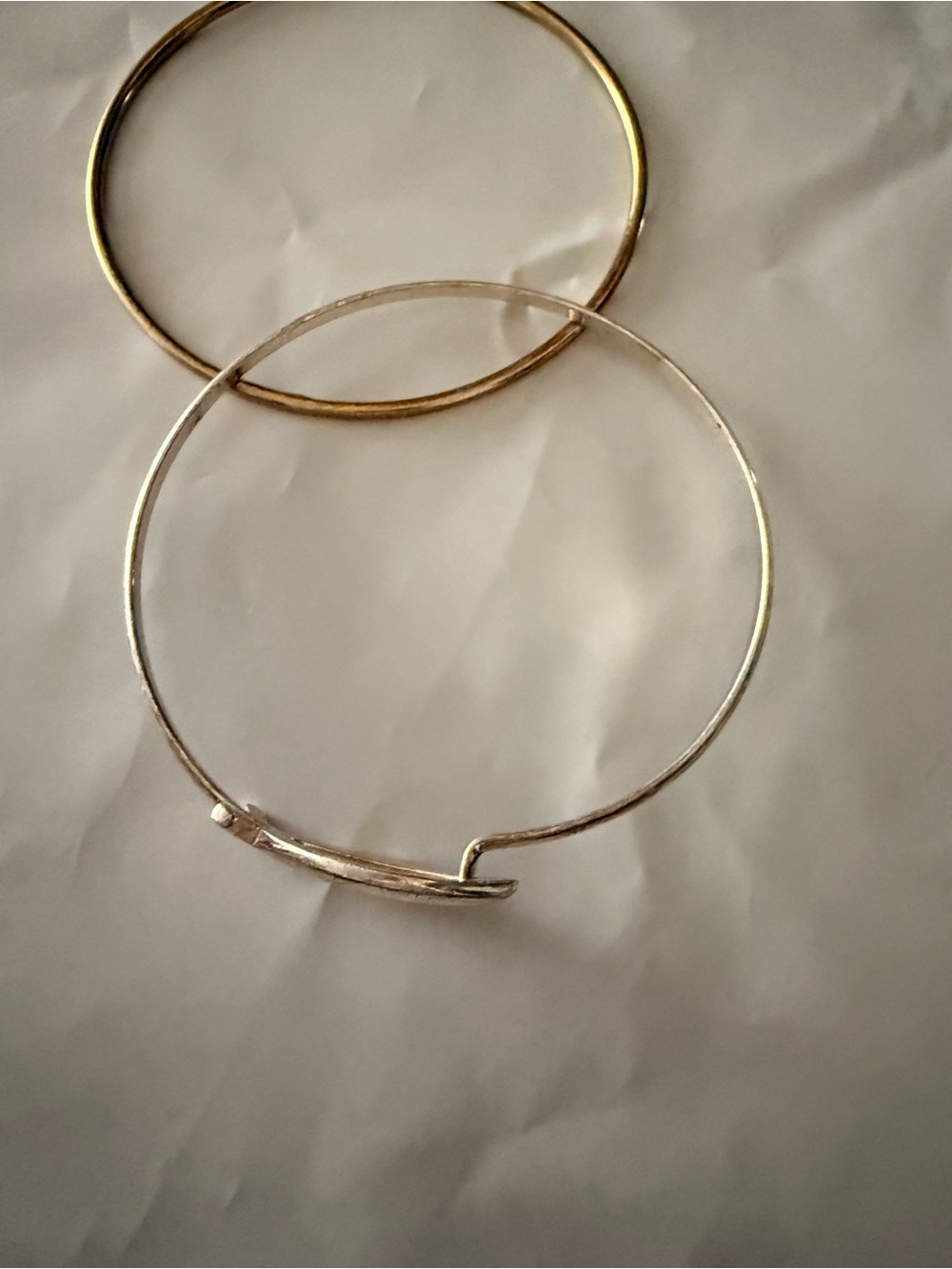 Gold and Silver Vintage Hoop Bangle Set - Women Jewelry